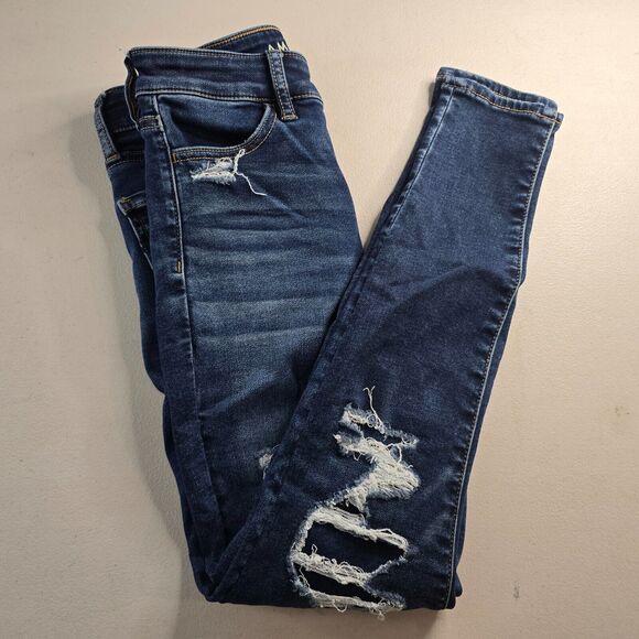 American Eagle Jegging Women's 0 Short Blue Next Level Stretch Distressed - Picture 9 of 16